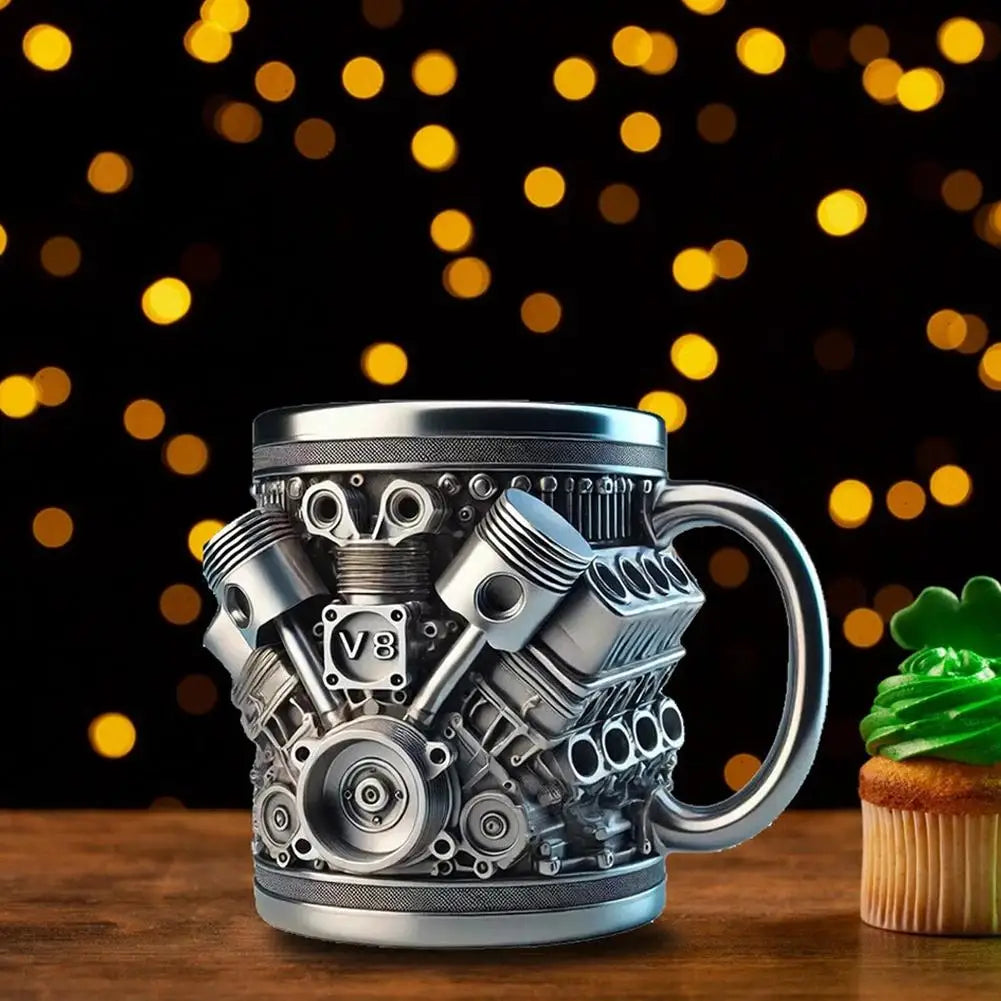 V6 / V8 Engines Stainless Steel Coffee Mug