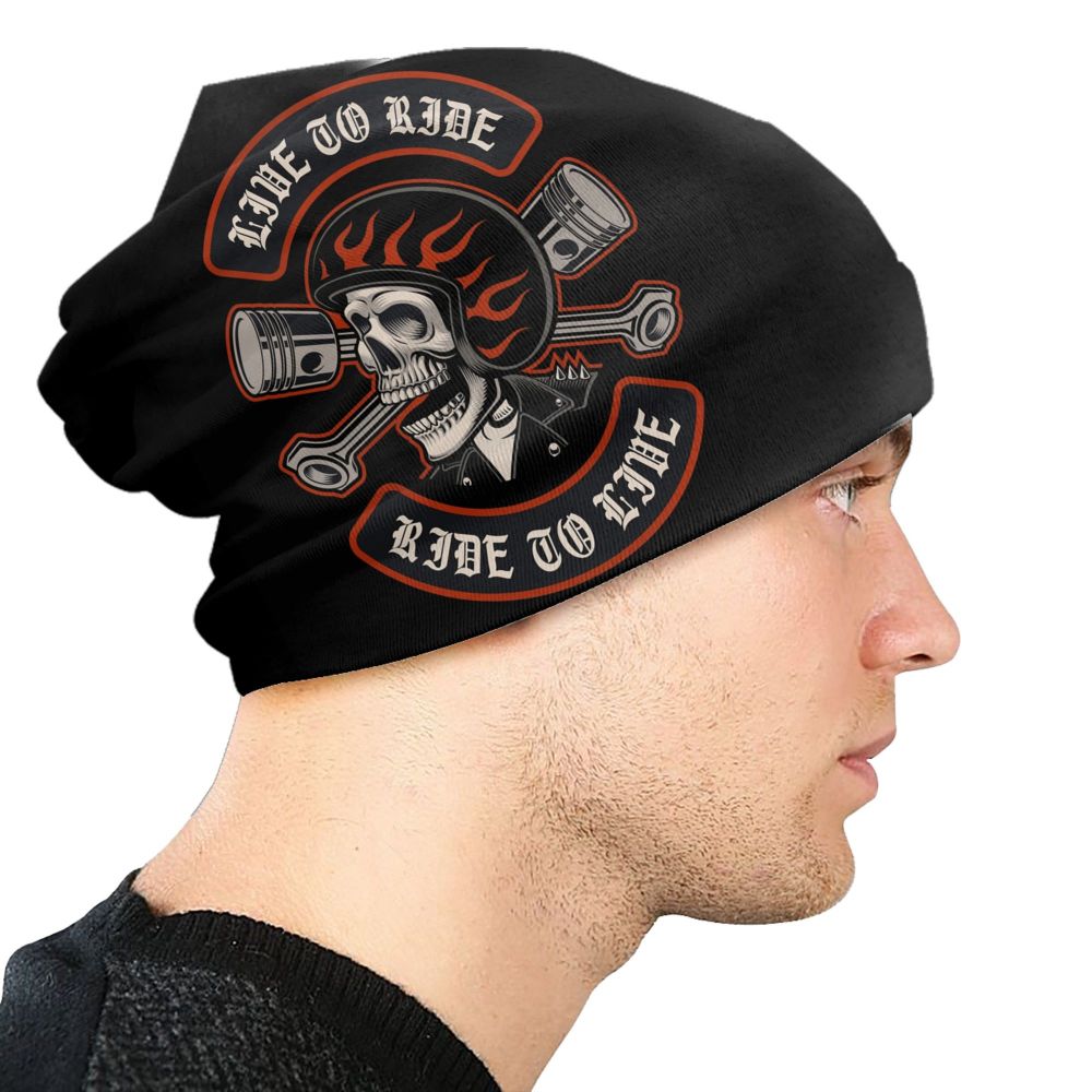 Live to Ride Ride To Live Skull Beanie