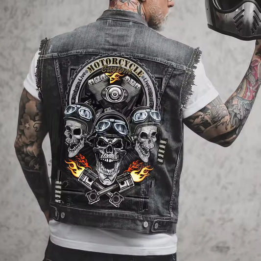 Ride To Live Live To Ride Denim Vest