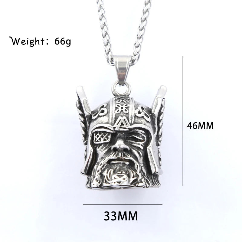 Viking Warrior Bell Pendant Necklace