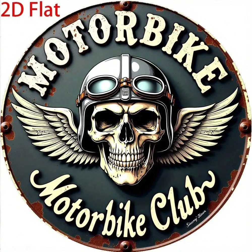Motorbike Club 2D Metal Sign