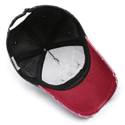 ROCK Embroidered Patch Washed Baseball Cap