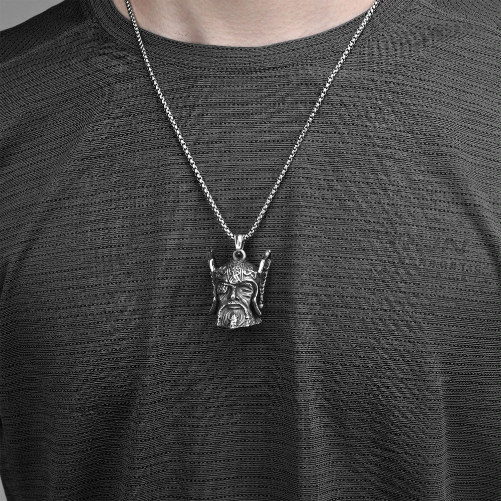 Viking Warrior Bell Pendant Necklace