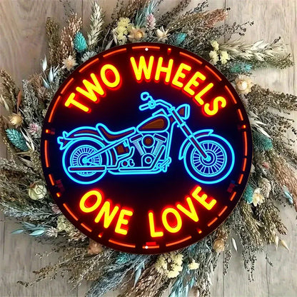 Two Wheels One Love Neon Sign