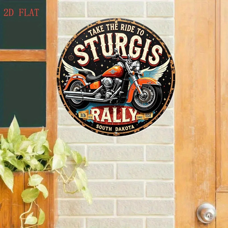 Sturgis Rally 8-Inch Round Metal Wall Sign