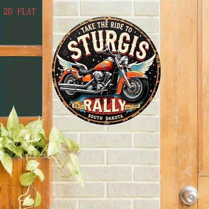 Sturgis Rally 8-Inch Round Metal Wall Sign