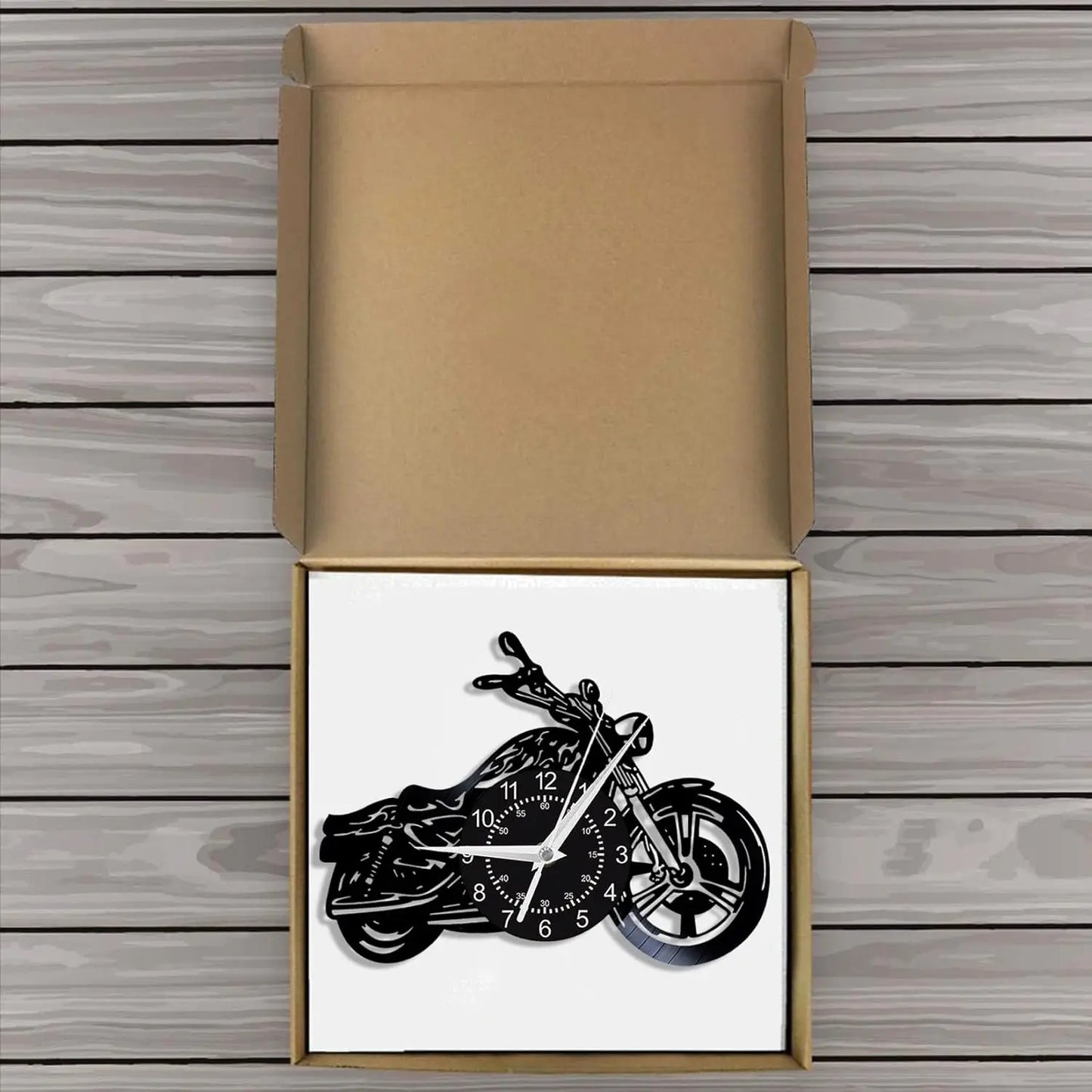 Retro Motorcycle Vinyl Record Wall Clock