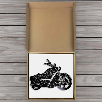 Retro Motorcycle Vinyl Record Wall Clock