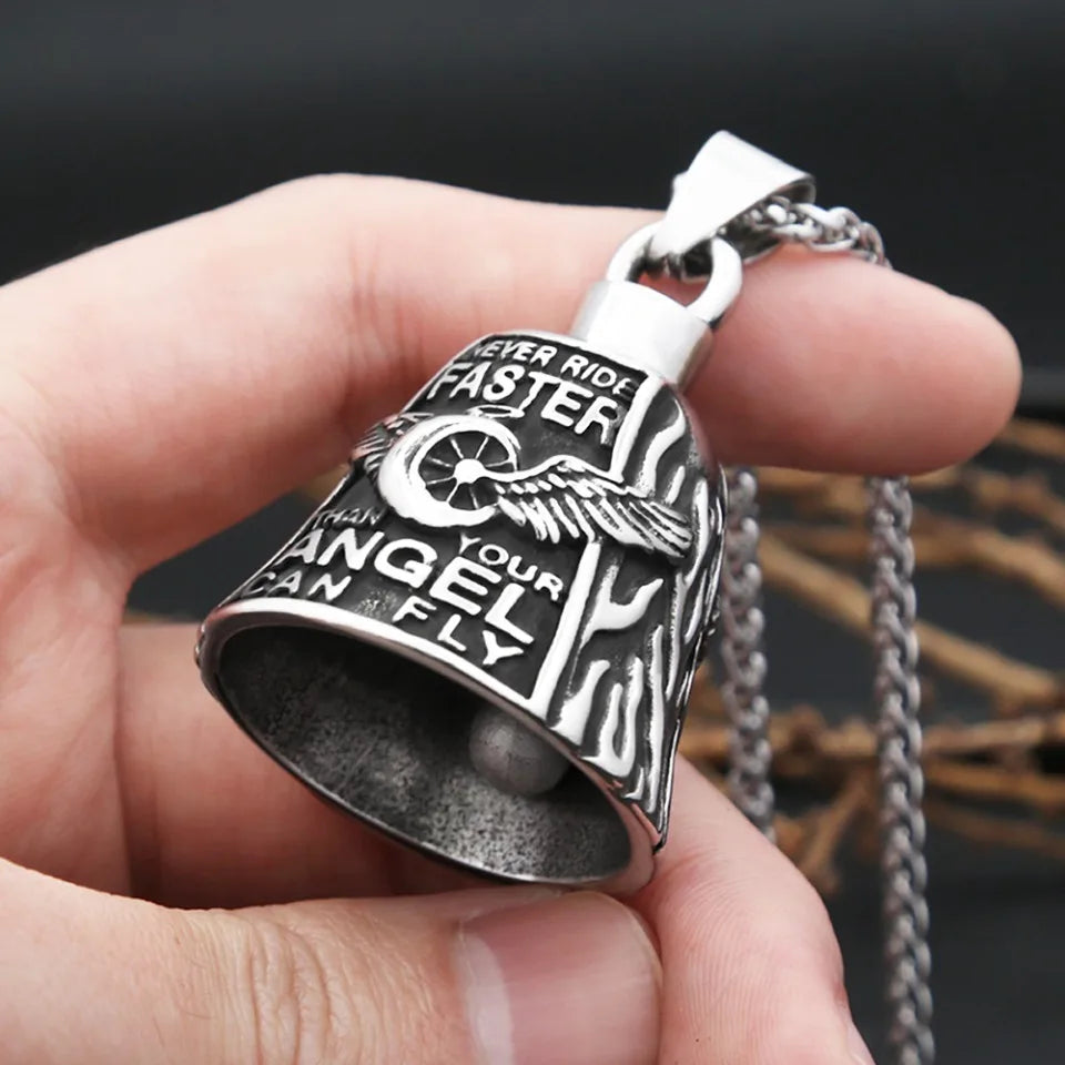 Never Ride Faster Than Your Angel Can Fly Bell / Necklace