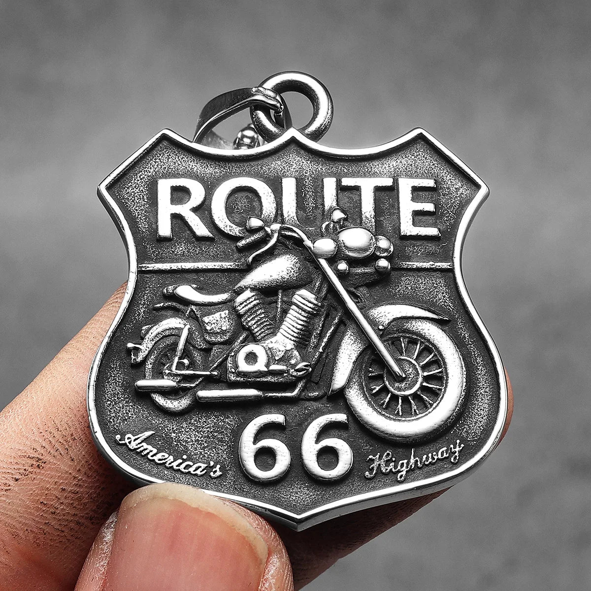 Route 66 Motorcycle Necklace