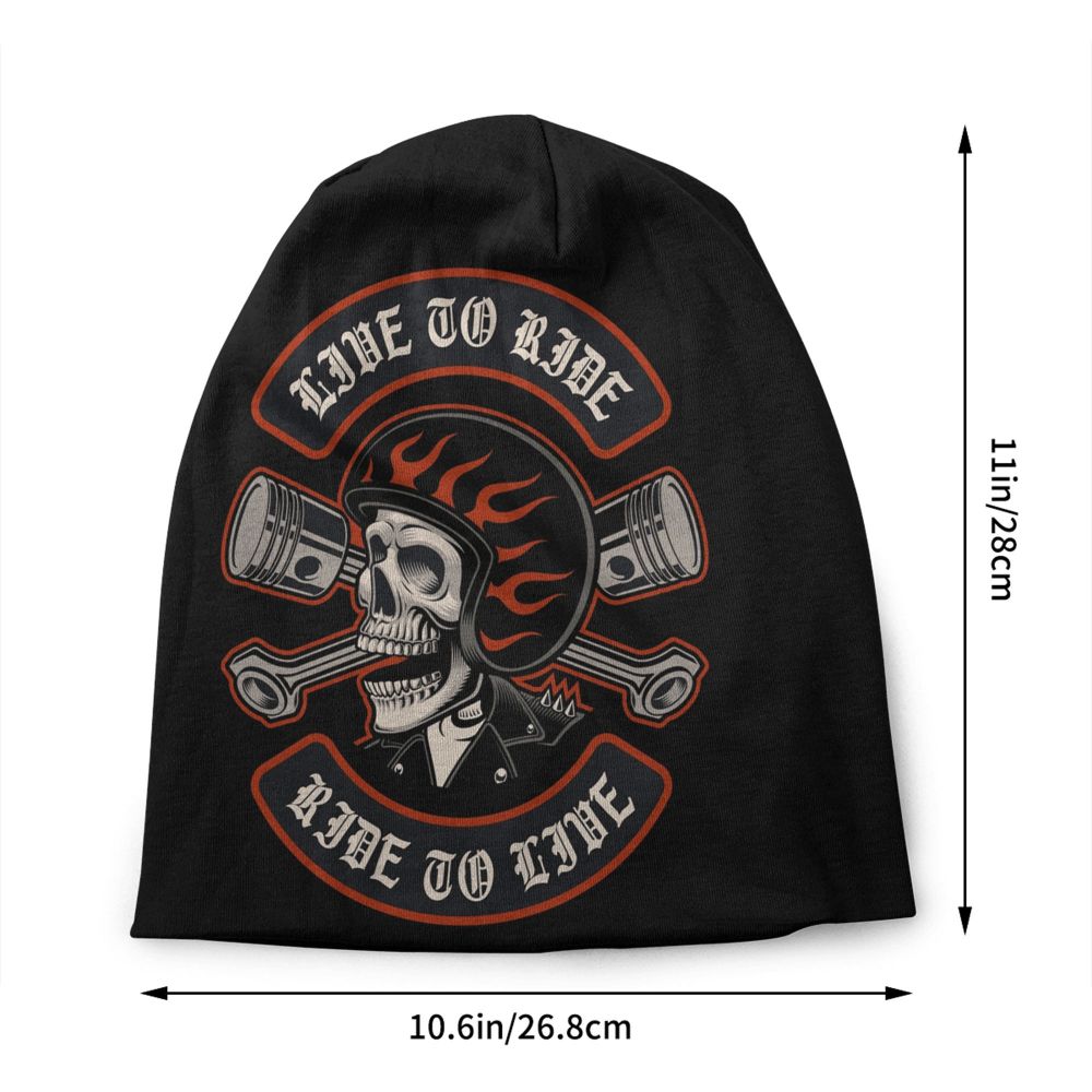 Live to Ride Ride To Live Skull Beanie