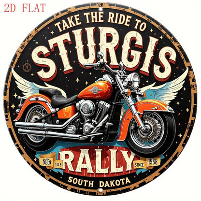 Sturgis Rally 8-Inch Round Metal Wall Sign