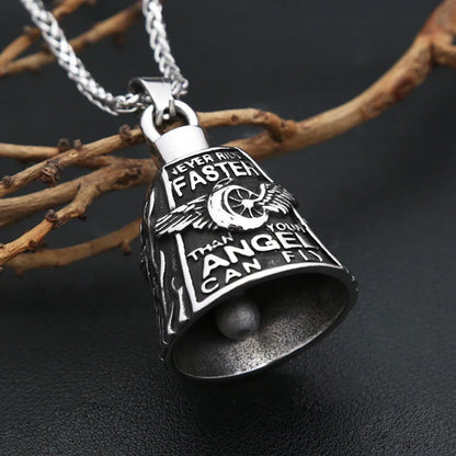 Never Ride Faster Than Your Angel Can Fly Bell / Necklace