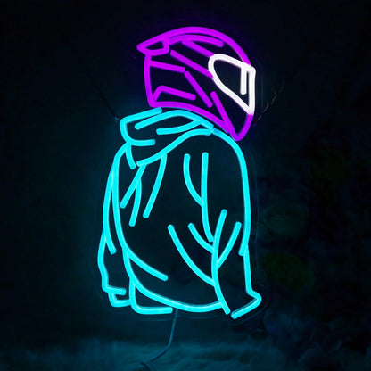 Motorcyclist Neon Sign