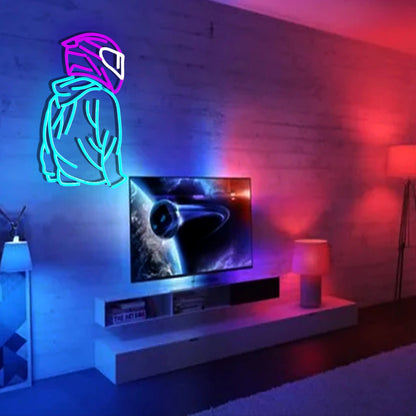 Motorcyclist Neon Sign