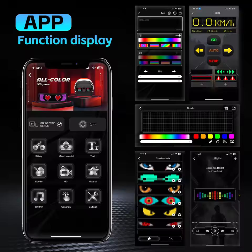 Smart LED Helmet Display