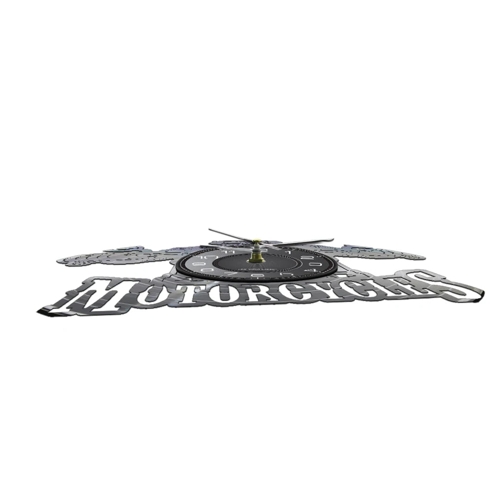 Skull in Helmet Racer Motorcycle Wall Clock
