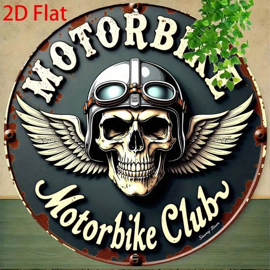 Motorbike Club 2D Metal Sign