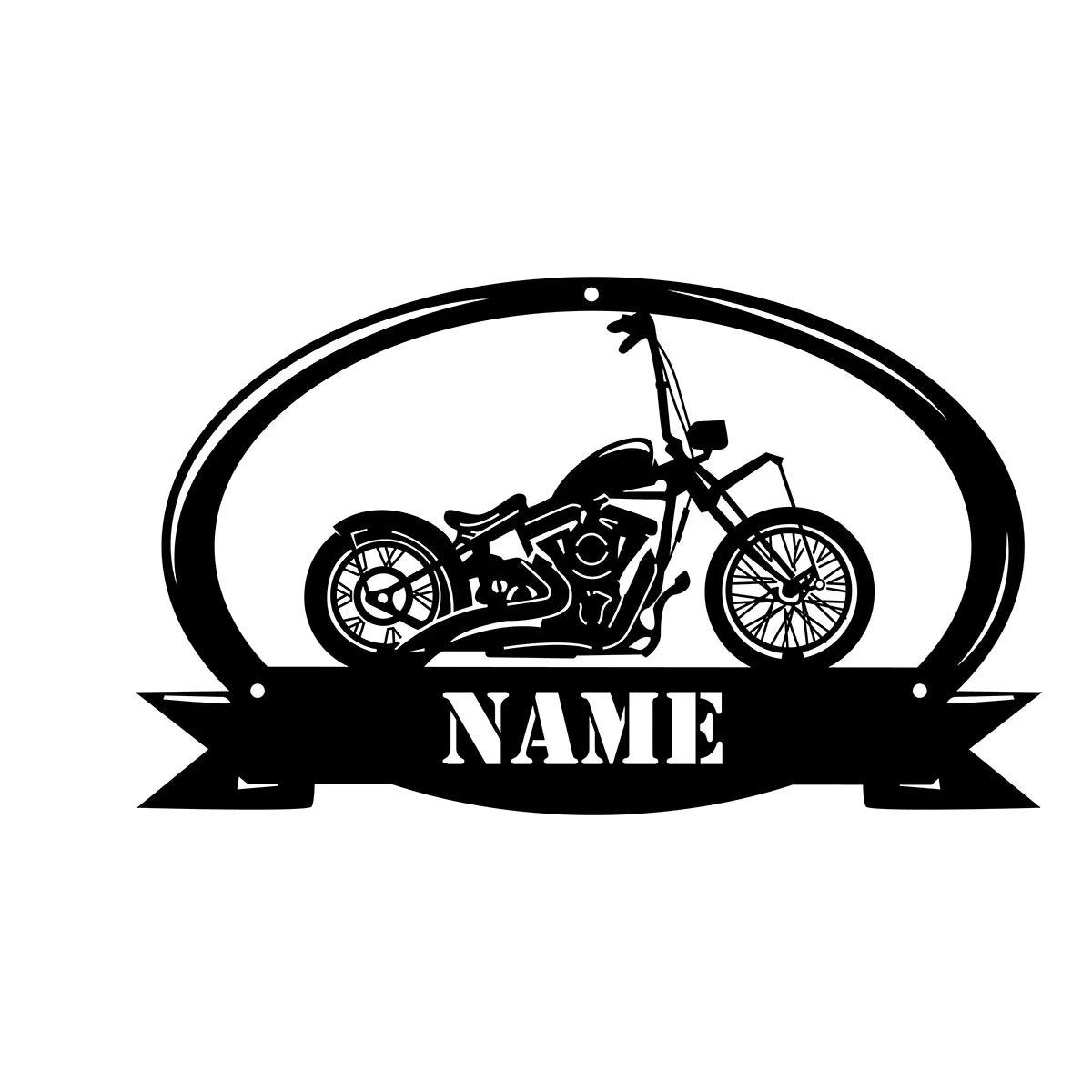 Motorcycle Personalized Name Metal Wall Sign