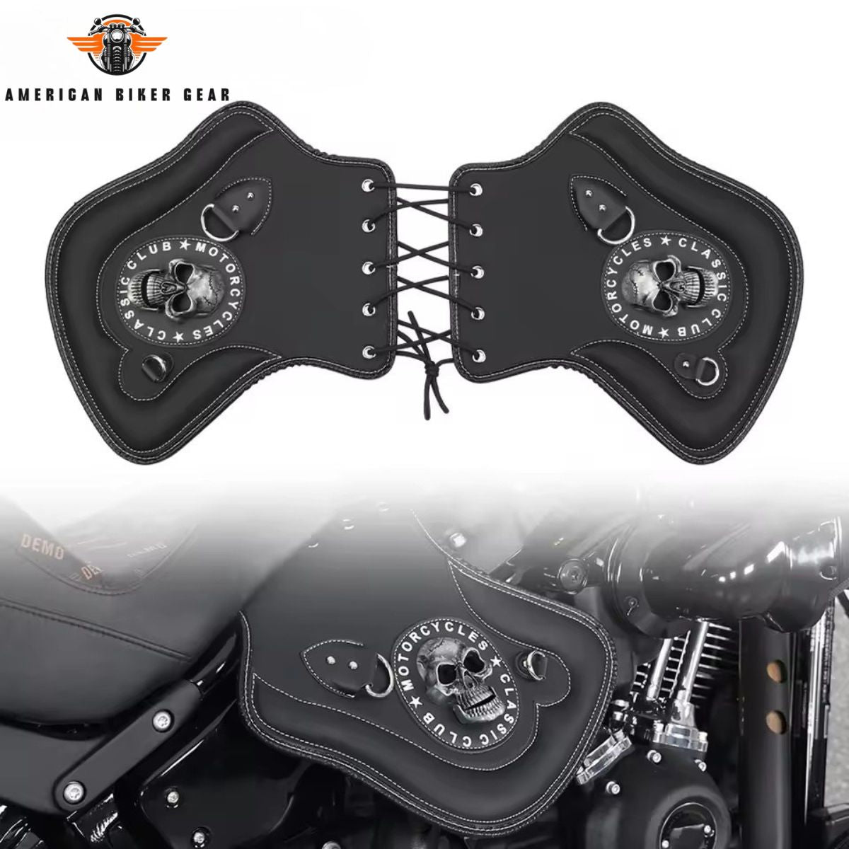 Skull Motorcycle Side Saddle Heat Shield