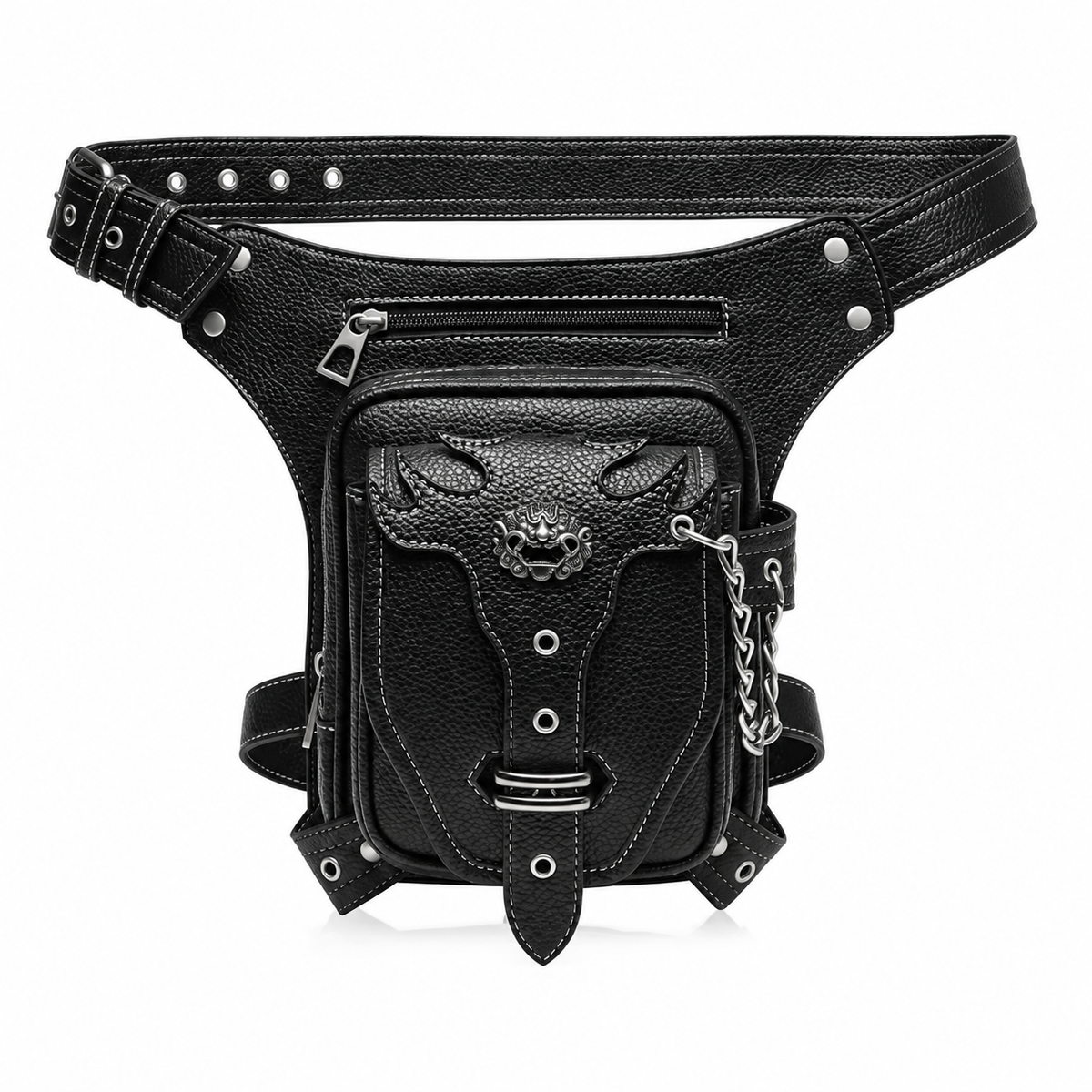 Punk Gothic Leather Waist and Leg Bag TT40