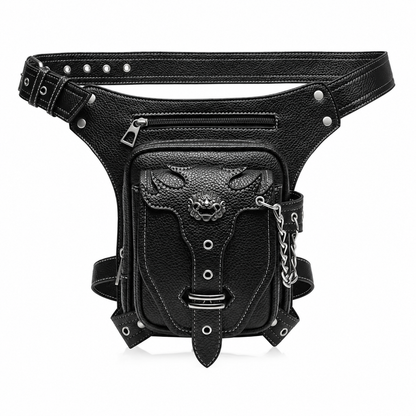 Punk Gothic Leather Waist and Leg Bag TT40