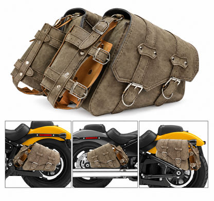 Retro PU Leather Motorcycle Saddlebag TT42