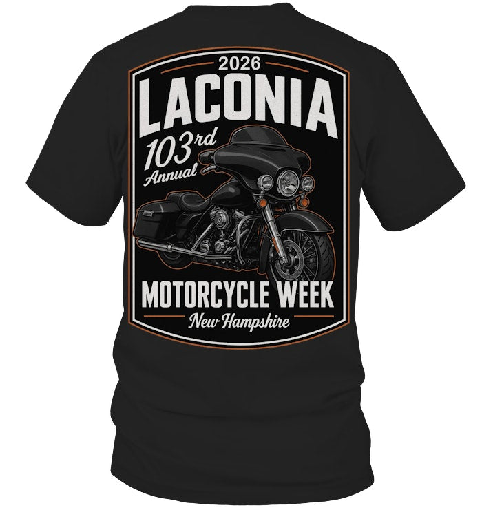 2026 Laconia Motorcycle Week Biker T-shirt VA16