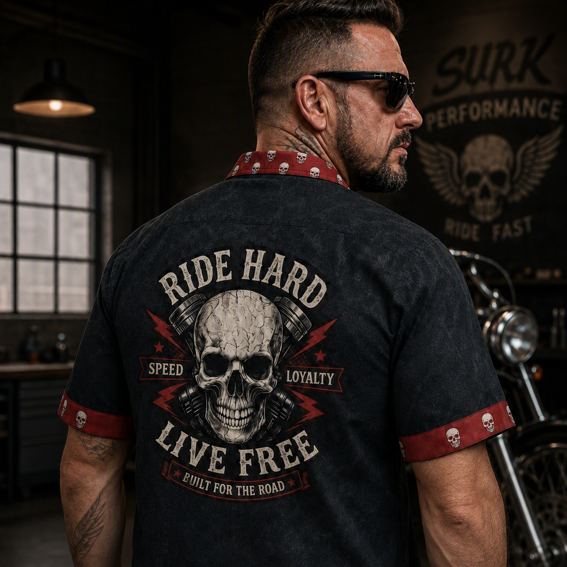 Ride Hard Live Free Vintage Biker Hawaiian Shirt TT01