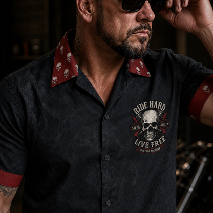 Ride Hard Live Free Vintage Biker Hawaiian Shirt TT01