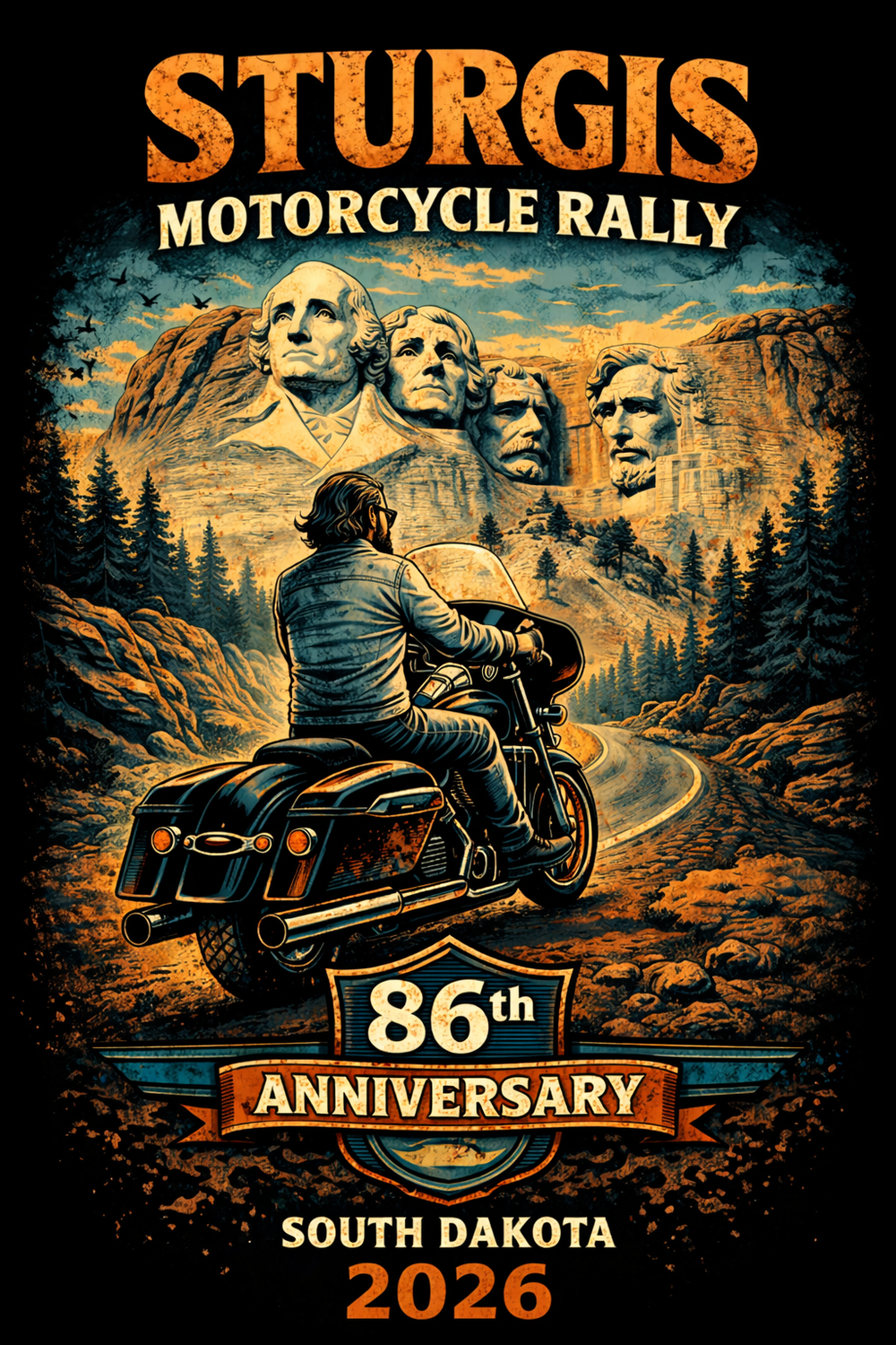 2026 Sturgis Motorcycle Rally Black Hills Gold - 86th Anniversary VA89