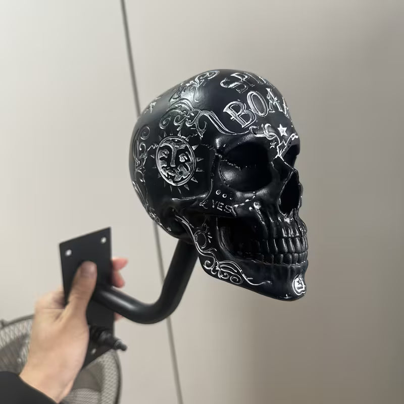 Spirited Skull Motorcycle Helmet Holder & Jacket Hanger LD12