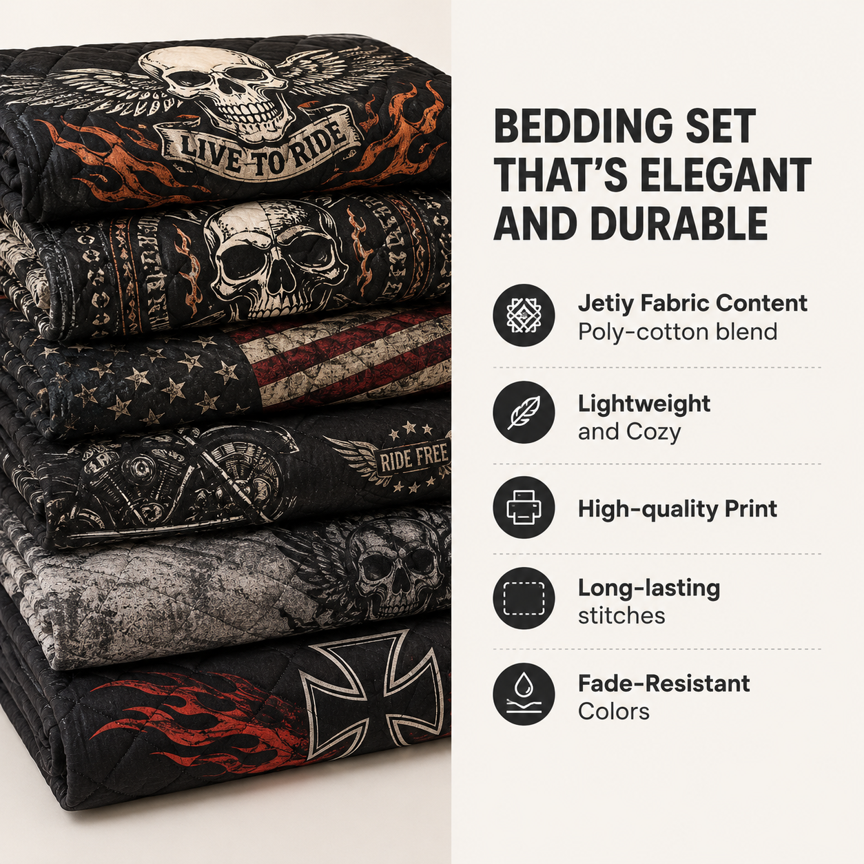 Deadly Bloom Quilted Bedding Set ABGTT01