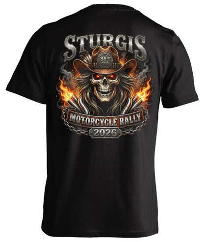 2026 Sturgis Motorcycle Rally Cowboy Skull - 86th Anniversary VA84