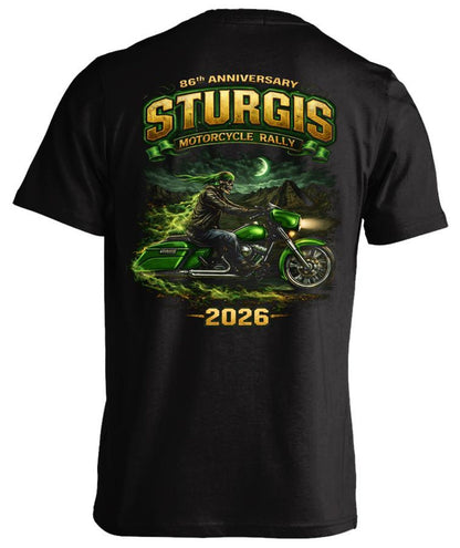 2026 Sturgis Motorcycle Rally Green Skeleton Rider - 86th Anniversary VA85