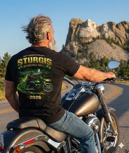 2026 Sturgis Motorcycle Rally Green Skeleton Rider - 86th Anniversary VA85