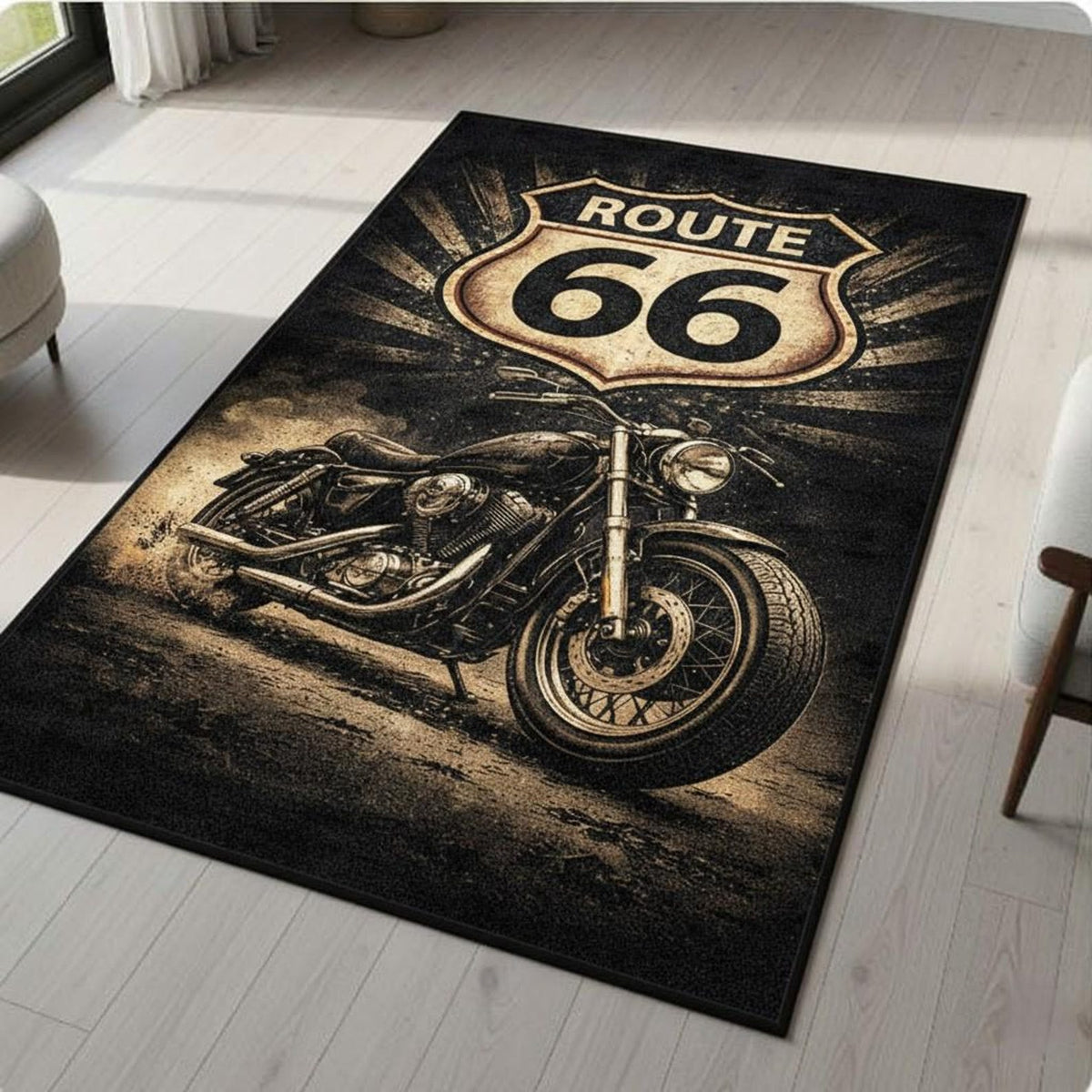 Route 66 Motorcycle Area Rug VA03