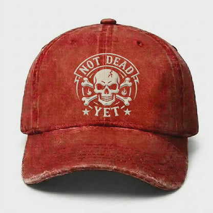 Not Dead Yet Skull Embroidery Cap