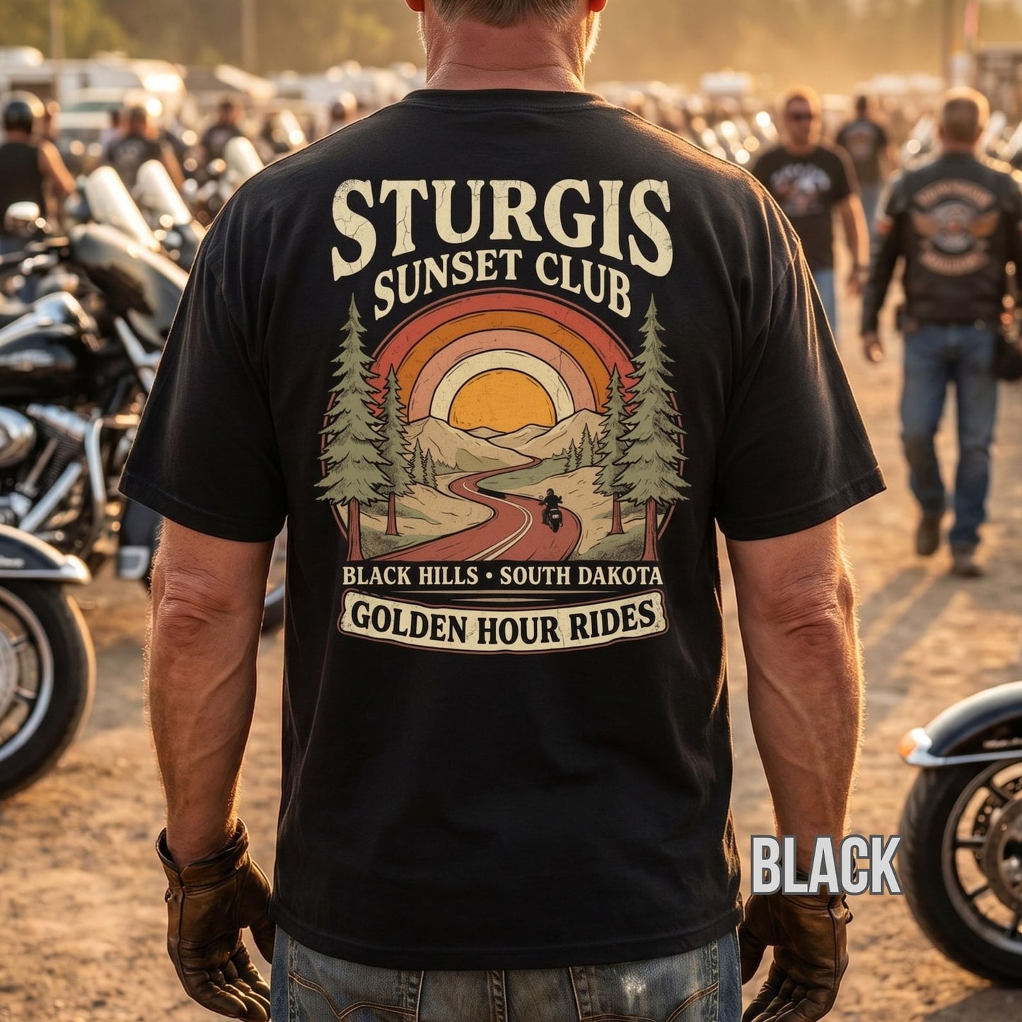 Sturgis Motorcycle Rally 2026 Sunset Club Shirt VA107