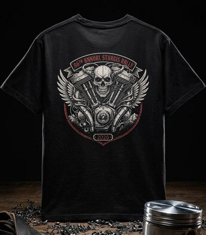 Sturgis Rally 2026 Skull Motorcycle Engine Design T-shirt VA83