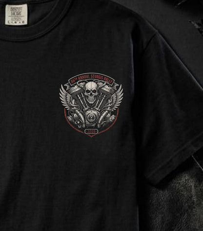 Sturgis Rally 2026 Skull Motorcycle Engine Design T-shirt VA83