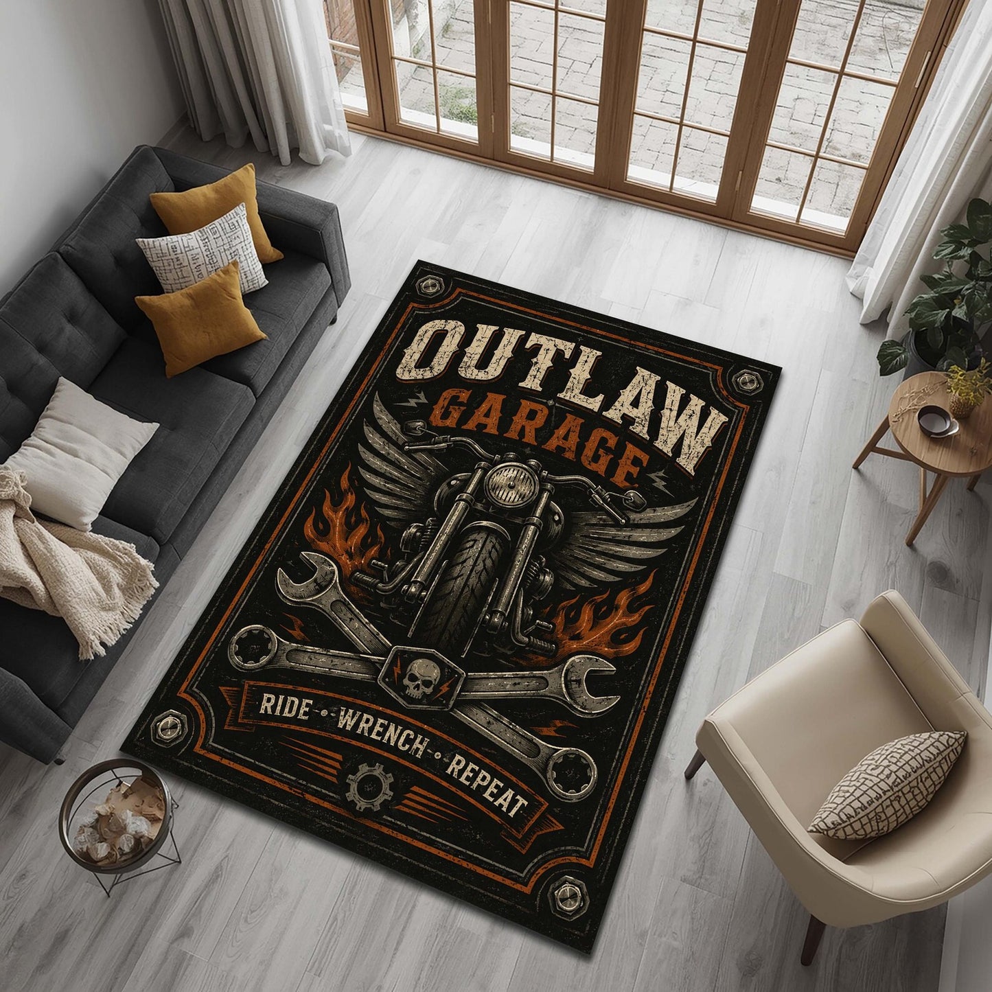 Outlaw Garage Area Rug VA01
