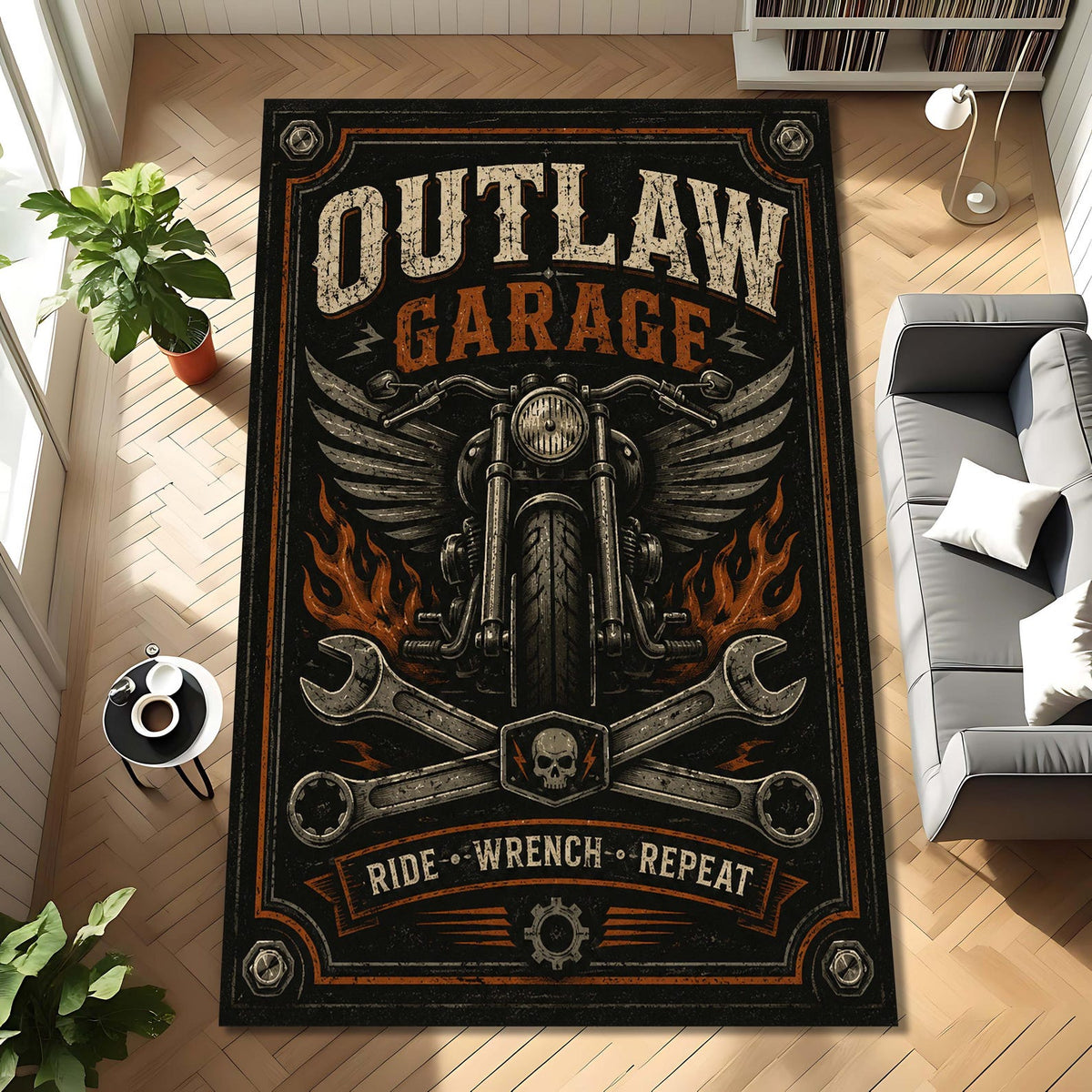 Outlaw Garage Area Rug VA01