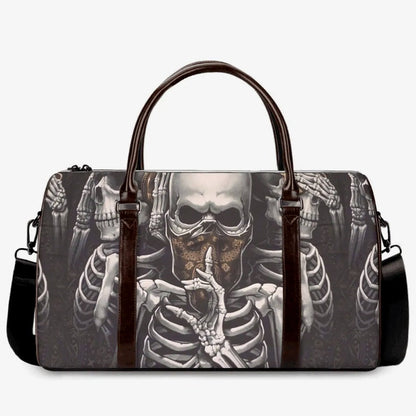No See No Hear No Speak Skull Canvas Travel Bag VA06