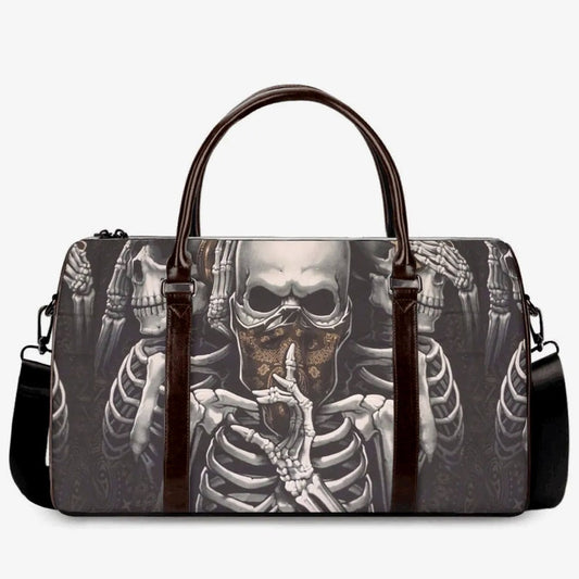 No See No Hear No Speak Skull Canvas Travel Bag VA06