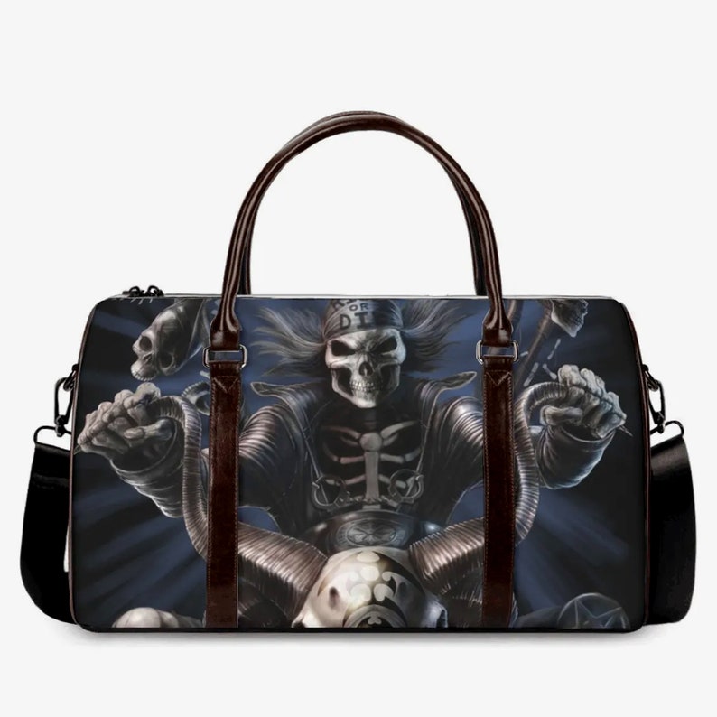 Biker Skull Canvas Travel Bag VA07