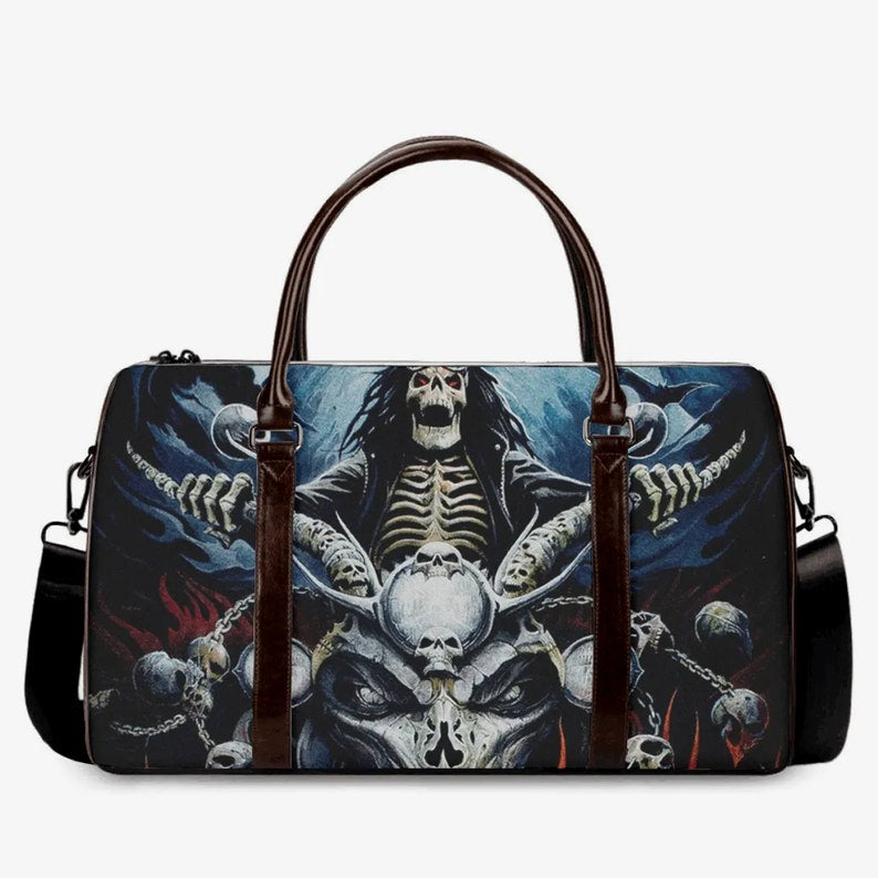 Biker Skull Canvas Travel Bag VA08