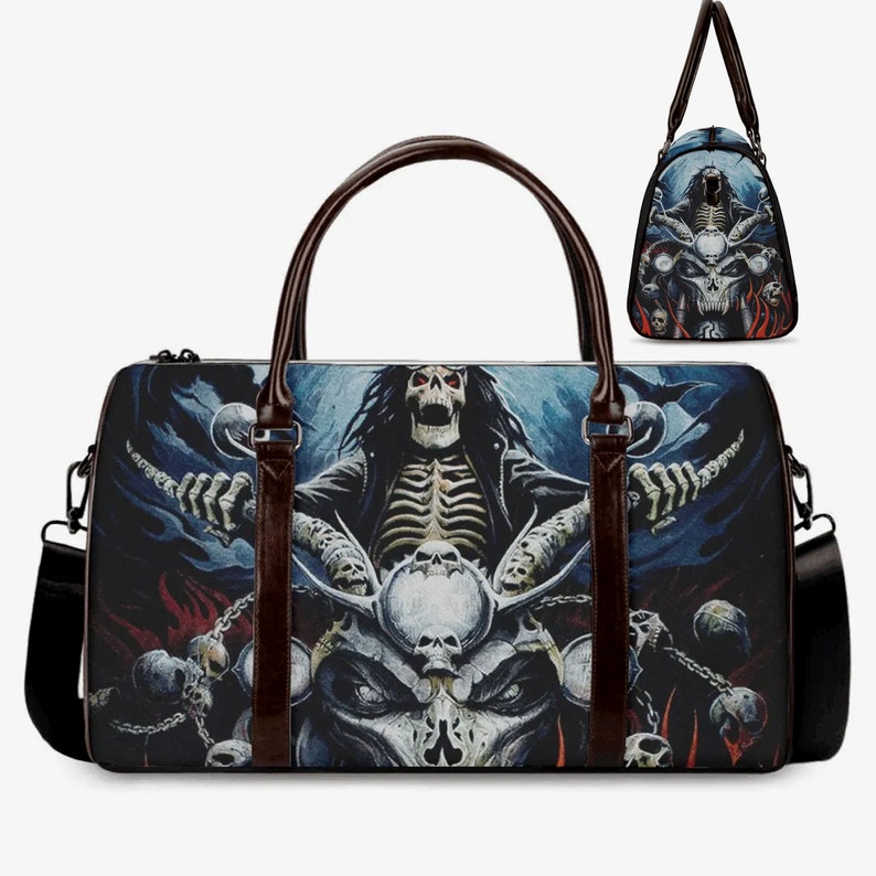 Biker Skull Canvas Travel Bag VA08