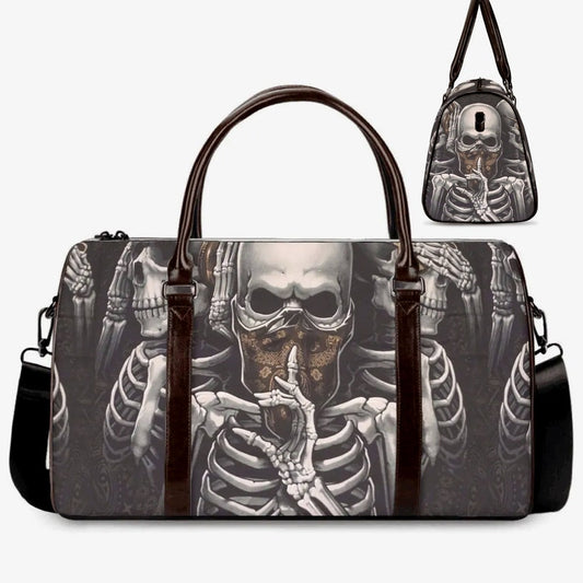 No See No Hear No Speak Skull Canvas Travel Bag VA06