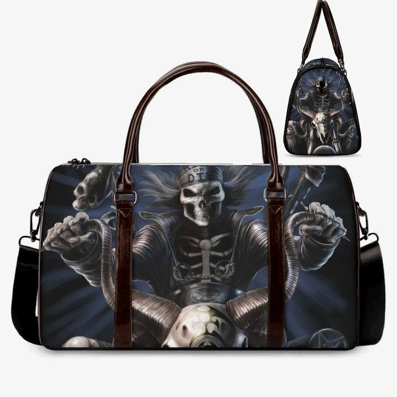 Biker Skull Canvas Travel Bag VA07